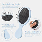 Mini Hair Bursh for Kids Women and Men, Protable Travel Size Hair Brush for Pockets Purse backpack,Mini Detangler Brush for All Hair Types, Small Hair Brush for Detangling(1 Pack-Blue)