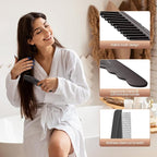 Dandruff Comb 2PC Upgraded Fine Tooth Scalp Detox Comb Lice for Women, Men & Kids Scalp Detoxing, Sweep & Massage Hair Brush Tool with Elegant Box for Hair Care (Brown)