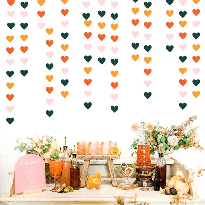 Pink Green Orange Party-Decorations Heart-Garland - 52ft Little Cutie Baby - Image 5