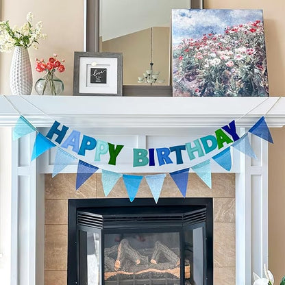 Pre-Strung 3D Felt Happy Birthday Banner, Handmade Happy Birthday Sign - Image 4