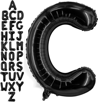 40 Inch Black Letter C Balloons, DIY Phrase Foil Alphabet Letter C Balloons DIY by LHOAVWE