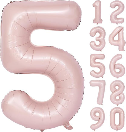 40 In Matte Pink Number Balloons Helium Foil Mylar Balloon Party Digital 5 | by Exquisitehighqualitypartydecorationstomeetyoureveryneed%EF%BC%81