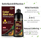 Hair Dye Shampoo 3 in 1 Dark Wine Red,Instant Hair Color Shampoo for Gray Hair Coverage for Men & Women, Burgundy Hair Shampoo and Red Hair Dye for All Hair Types 500ml