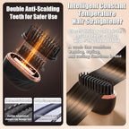 Mini Straightener Brush, Rechargeable Cordless Hair Straightener with 3-Temp Settings & Anti-Scald Shell, Fast Heating 30s Portable Hot Comb for Travel, Frizz Control for All Hair Types(Black)