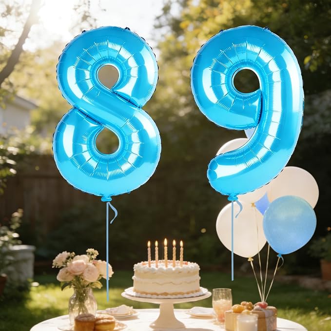 40 Inch Number 89 Balloons for 89th Birthday Party Decorations, 0-100 Jewelry - Image 3