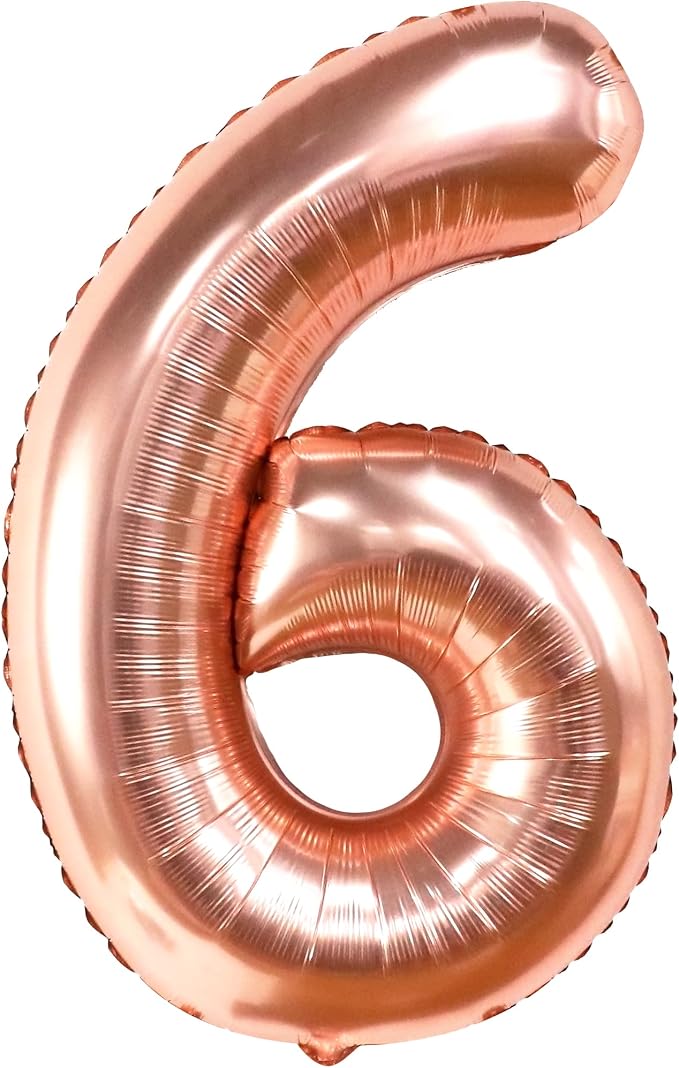 KatchOn, Giant Rose Gold Number 6 Balloon by KatchOn