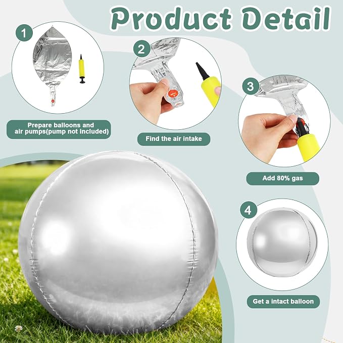 24 Pcs Giant Metallic Party Balloons, Birthday Wedding Bridal Shower Party - Image 6