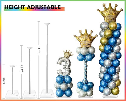 YALLOVE 2-Pack Up to 7-Ft Adjustable Metal Balloon Column Stands | Telescopic - Image 2