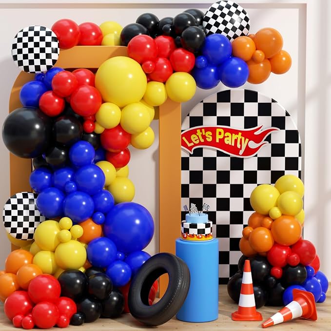 160Pcs Race Car Balloon Garland Arch Kit by Unknown