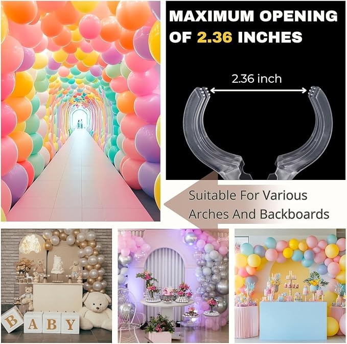 10 Pack Balloon Arch Clips Plastic Transparent Backdrop Spring Clamps 3.5 Inch - Image 5