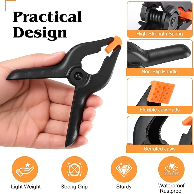 10 PCS Spring Clamps, LongYeah 4.5 Inch Plastic Spring Clips Heavy duty - Image 5