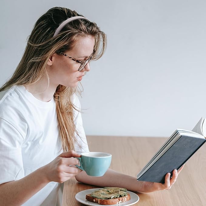 4 Pack No Pressure Headbands for Glasses Wearers – Wide teeth U-Shaped headband for no headache, no pressure, secure hold for thick and fine hair(set-A)
