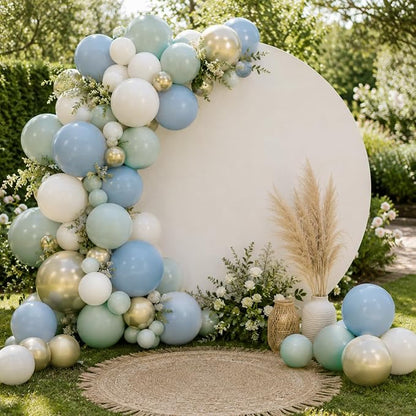Dusty Blue Green Balloons, Slate Fog Blue Dusty Green Ivory Balloons - Image 9