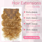 Clip in Hair Extensions Real Human Hair Body Wave 27 Honey Blonde Clip in 100% Brazilian Remy Human Hair Extensions 8pcs Per Set with 18 Clips Double Weft 22 Inch 110g/3.6oz