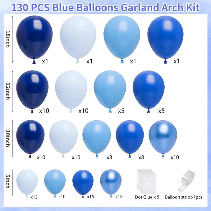 Blue Balloons Garland Arch Kit - Image 2
