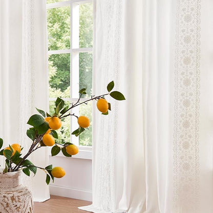 jinchan Floral Linen Curtains by JINCHAN