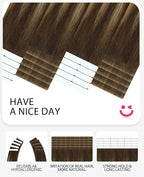 Youngsmile Injection Tape in Hair Extensions Human Hair #4/27/4 Chocolate Brown to Caramel Blonde 20pcs 50g 22 Inch Balayage Injected Tape in Hair Extensions Straight Remy Human Hair (#4/27/4,22'')