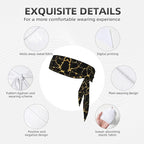 Boys Girls Gold Black Marble Texture Sports Sweatband Multi Style Beauty Skinny Hair Band Headdress for Yoga Travel Spa
