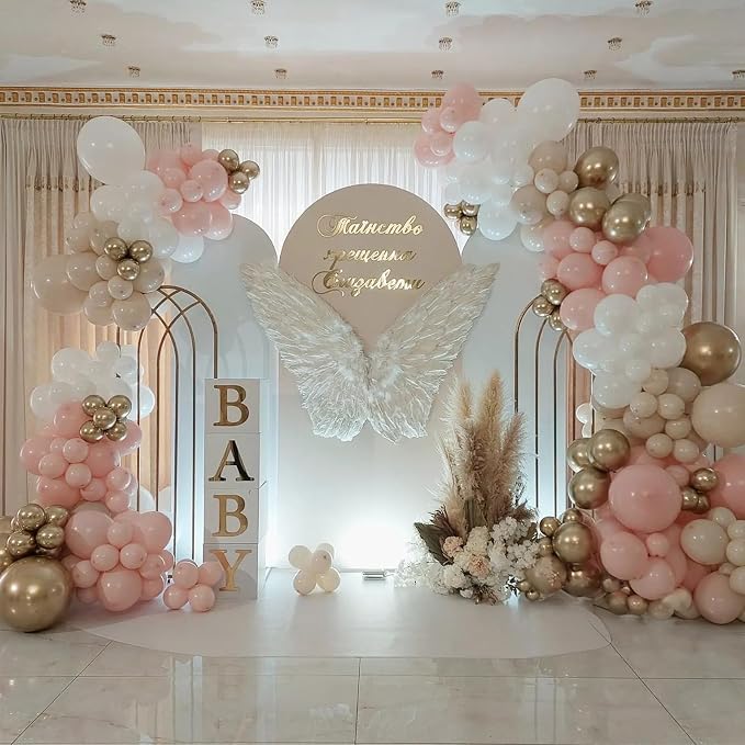 HILAVO Blush Pink Balloons 60 Pcs 12 Inch Dusty Pink White Sand Latex Balloon - Image 5