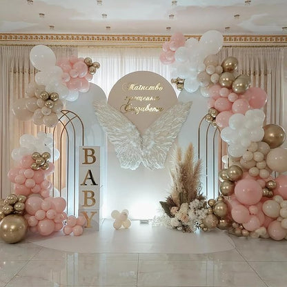 HILAVO Blush Pink Balloons 60 Pcs 12 Inch Dusty Pink White Sand Latex Balloon - Image 5