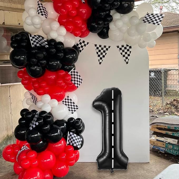Race Car Number 1 Balloons, 40 Inch Birthday Balloons, Two Fast Balloon Race - Image 4