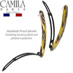 Camila Paris CP3374 French Hair Barrettes Clips for Women, Handmade, Girls Side Slide-in Barrette Clip, Hair Accessories for Women. Strong Hold No Slip Grip Fashion Durable Styling, Made in France