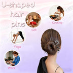 3Pcs Prestige French Hair Pins New Elegant Hair Accessories for Women Elegant Hair Clips for Thin Thick Hair Serrated Anti-Slip Design (Color A)