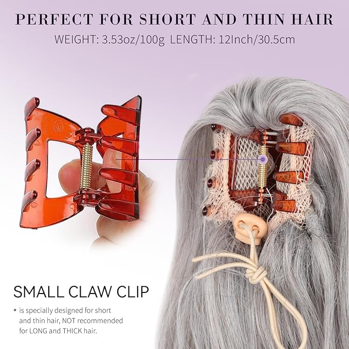 Clip on Ponytails for Women - 12 Inch Curly Ponytail Extension, Wavy Pony Tails Hair Extensions, Synthetic Hair Extensions Ponytail, Clip in Ponytail (Color: Silver Grey）
