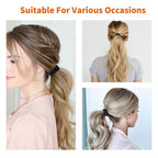 Spiral Coil Hair Ties for Women (Matte Black, 12 Pcs) - No Crease Ponytail Holders for Thick and All Hair Types, Plastic Spiral Ties