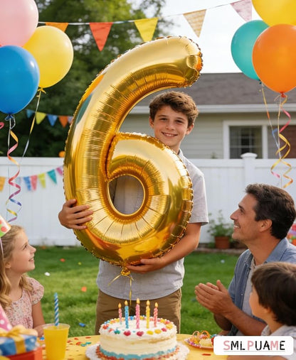 40 inch Number Balloon 0-9 Gold Large Number 6 Balloons, Digital Balloons - Image 5