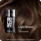 BOLDIFY Hair Fibers (12.5g) - Fill In Thinning and Fine Hair for an Instantly Fuller, Thicker Look - 14 Shades for Women & Men - Light Brown
