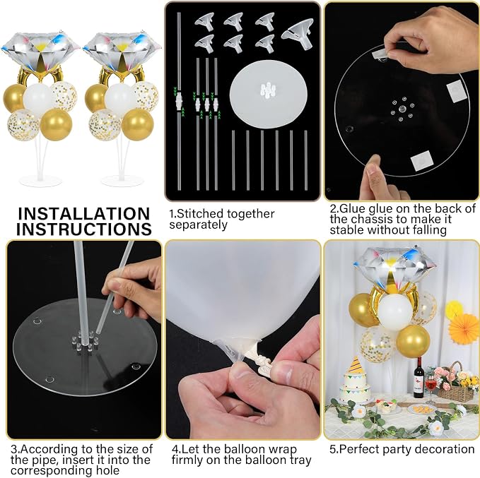 Engagement Party Balloons Stand Kit 2 Sets - Image 3
