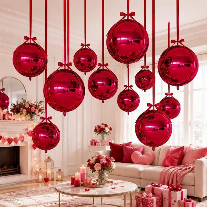 Maroon 4D Round Foil Balloons - Image 5