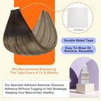 Full Shine Tape in Hair Extension Human Hair 12 Inch Adhesive Hair Extensions Tape Ins Color 2 Brown Fading to 6 and 18 Ash Blonde Natural Tape Hair Extension 20Pcs 30 Grams for Wedding