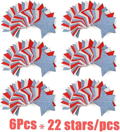 6 Pack Patriotic Star Streamers Garland Red White Blue Bunting Banner Paper - Image 7