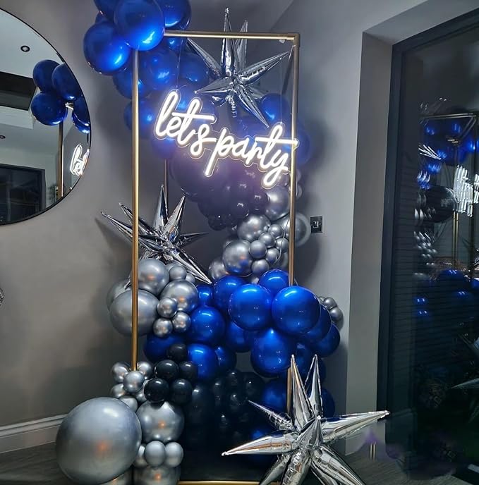 140Pcs Blue and Silver Balloon Garland Arch Kit - Image 6
