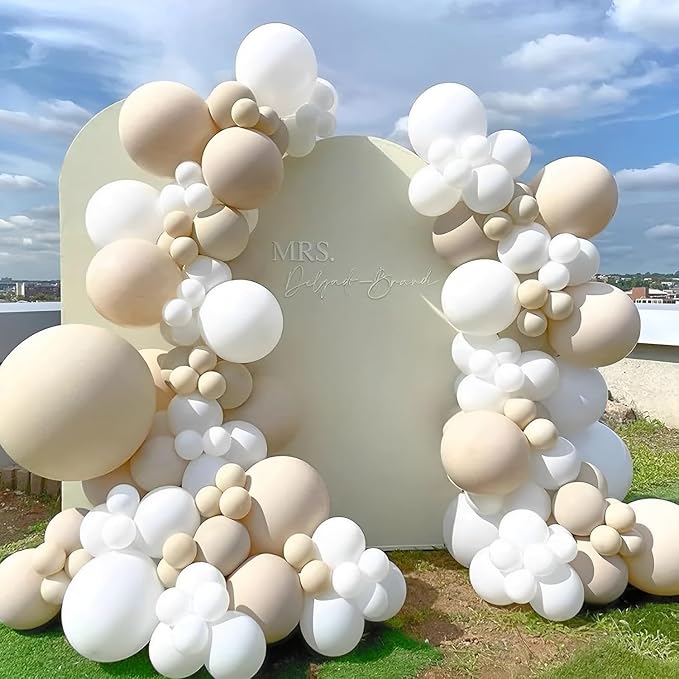 Double Stuffed White Sand Balloons Different Sizes 18In 12In 5In Light Grey - Image 2