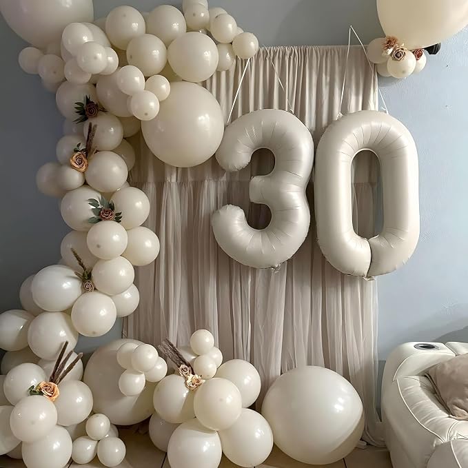 Beige Balloons - 12 inch 100pcs Latex - Cream Balloons - Image 3