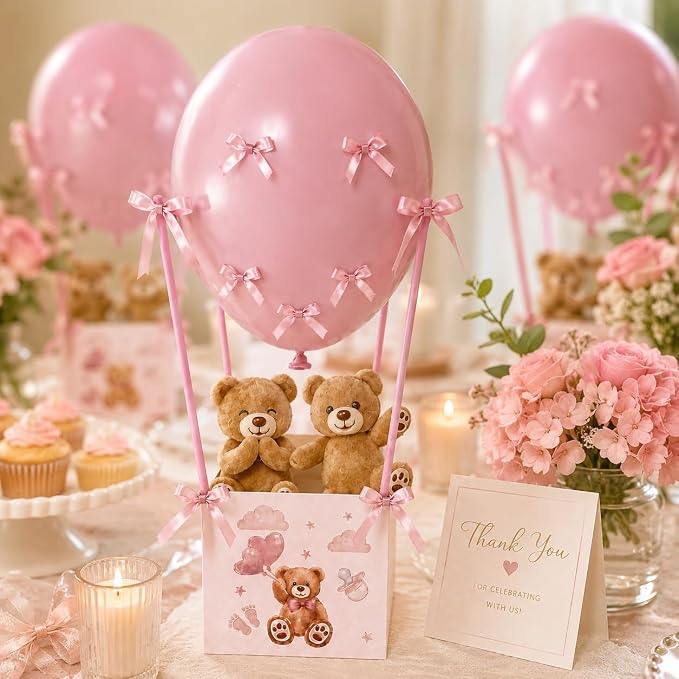 Cinrobiye 12 Sets Teddy Bear Baby Shower Centerpieces - Image 4