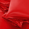 Aormenzy Satin Pillow Cases for Women Standard Size Set of 2, Red Satin Pillowcase for Hair with Envelope Closure Silky Pillow Covers Wrinkle, Fade Resistant (20x26 Inches)