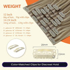 Full Shine Blonde Hair Extensions Real Human Hair Clip ins Golden Blonde Mix Light Blonde Natural Seamless Hair Extension for Women Add Volume 14 Inch 8 PCS 120 G
