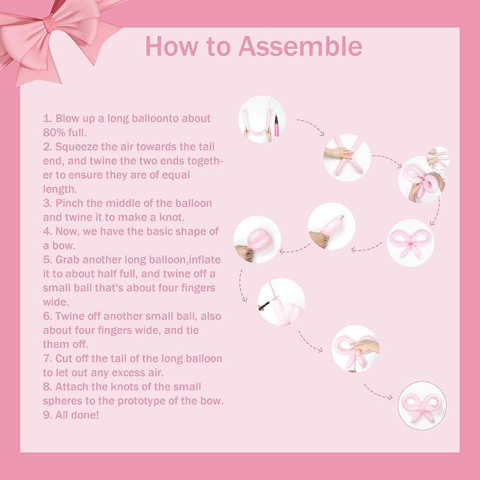 110pcs Coquette Pink Bow Balloon Garland Arch Kit - Image 5