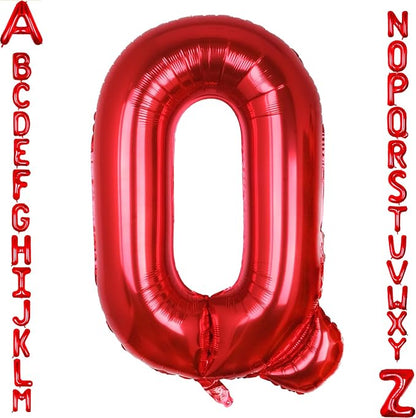 AULE 40 Inch Red Q Balloon Letter Foil A-Z Birthday Big Alphabet | Birthday by AULE