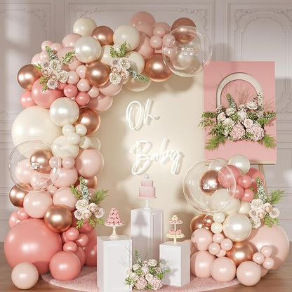 Dusty Pink Balloon Arch Kit Retro Blush Pink Balloon Garland Kit | 126Pcs by NUTTYBASH