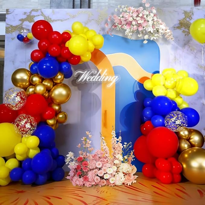 Red Blue Yellow Balloons Garland Arch Kit - Image 6