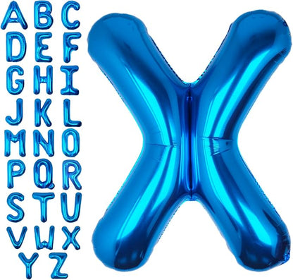 40 Inch Blue Letter X Balloon Big Foil Helium Letter Balloons A-Z | Giant Large by SULALABOO