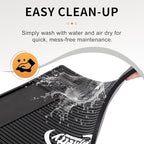 MoyRetty Magnetic Barber Mat for Clippers, (18.9" x 12.6") 6 Strong Magnetic Organizer Stations for Heavy Clippers and Trimmers, Professional Barbers Anti-Skid Rubber Mat(Black)