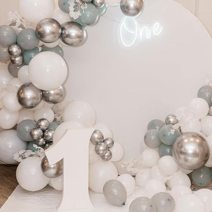RUBFAC Silver Balloons Different Sizes 129pcs Metallic Balloon Arch Kit | - Image 5