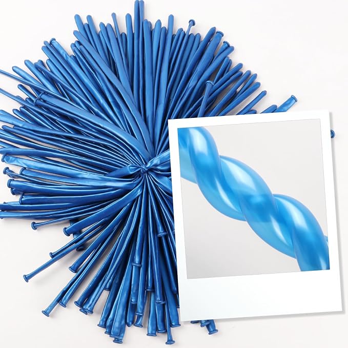 260 Balloons - Pearl Dark Blue Long Balloons - Image 4