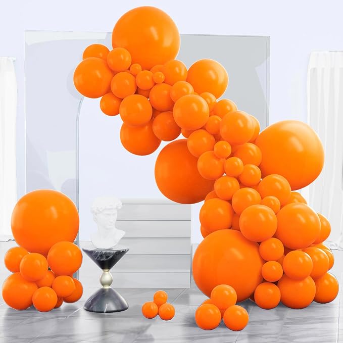 PartyWoo Orange Balloons 130pcs Fall Latex Helium Balloons Different Sizes | 18 by PartyWoo